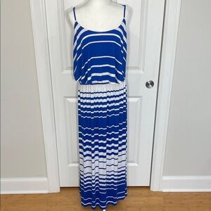 Apt. 9 | Dresses | Apt 9 Knit Maxi Dress Size Xl Bright Coral Salmon Pink  Lace Empire Waist | Poshmark